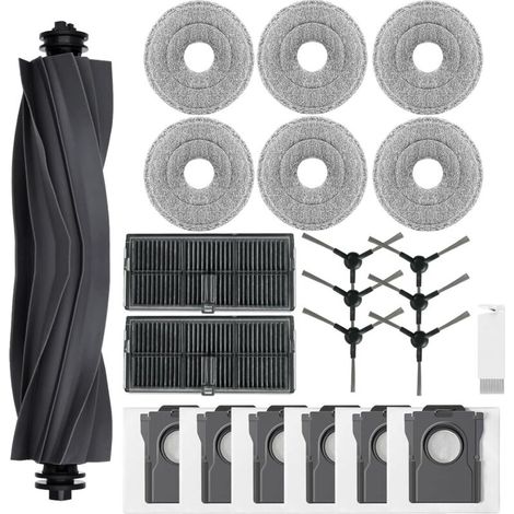 22 - Accessoires Robot Aspirateur - Kit Entretien Complet - Brosse Principale Sacs Filtres Tampons - Pour Dreame L10s X30 Mova - Noir - Divers Tailles (1/4)