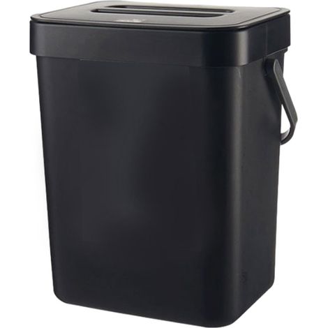 (3 L) 16,1 x 13 x 20,5 cm — Cubo de basura colgante — Con tapa — Papelera portátil — Apto para colocar sobre la encimera o bajo el fregadero