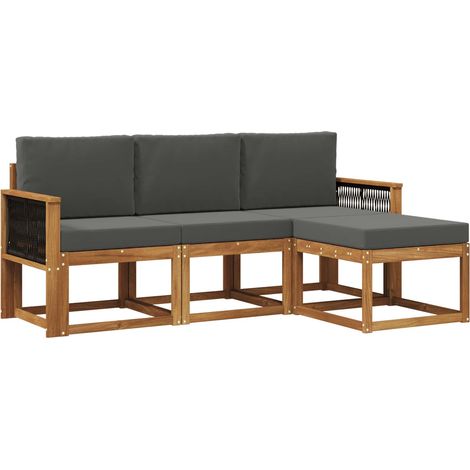 Outdoor Sofa Set with Cushion 4 pcs Natural and Anthracite vidaXL (1/5)