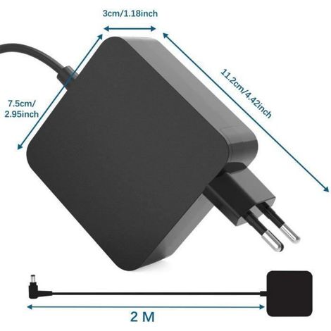 Chargeur Ac - 65 W - 19 V 3 42 A - Connecteur 5 5 Mm X 2 5 Mm - Pour Ordinateurs Portables - 1 Pièce (1/4)