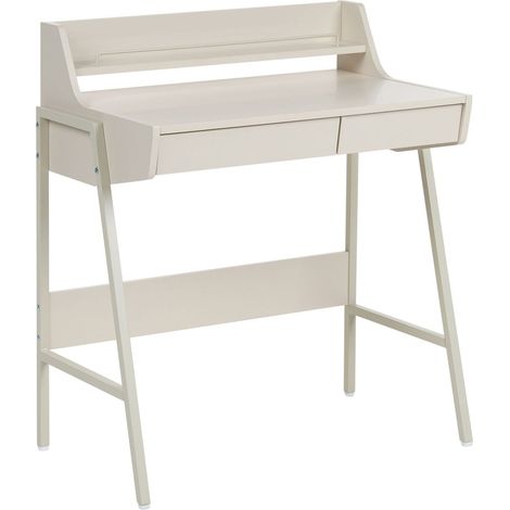 Schreibtisch mit Regalaufsatz BROXTON Hellbeige 77 cm 46 cm (1/5)