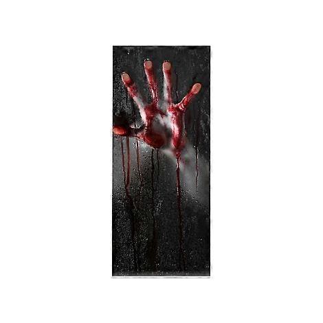 Halloween-Horror-Türaufkleber, blutige Handflächen-Stereo-Aufkleber, PVC-Wandaufkleber für Badezimmer und Schlafzimmer (1/2)