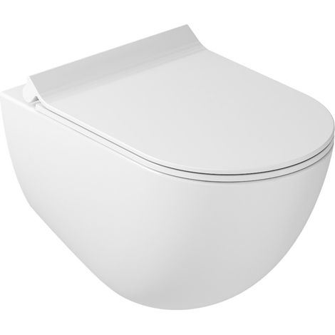 GALASSIA Dream Vaso Sospeso, Senza Brida, 56x36 cm, Bianco Matt, Fissaggi Inclusi - 7317MT