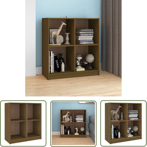 The Living Store Buffet Marron miel 70x33x76 cm Bois massif de pin - Buffet En Bois - Buffet Moderne - Meuble Rangement - Commode - Bibliothèque (1/5)