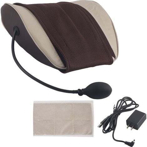 Coussin chauffant électrique pour cervicales et lombaires, avec traction à gaz et massage vibrant, prise US 100-240V (1/5)