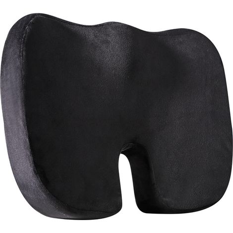 Coussin Coccyx Chaise Bureau Assise Ergonomique en Mousse à Mémoire de Forme avec Base antidérapante Soulage Le Noir (1/5)