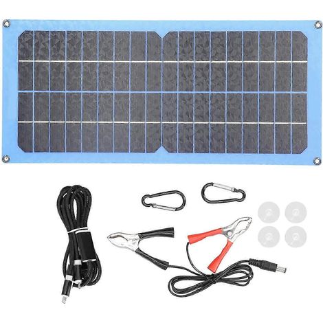 Panneau Solaire Flexible 15W 18V Kit Photovoltaïque Rechargeable Portable pour Camping Caravane Randonnée (1/5)
