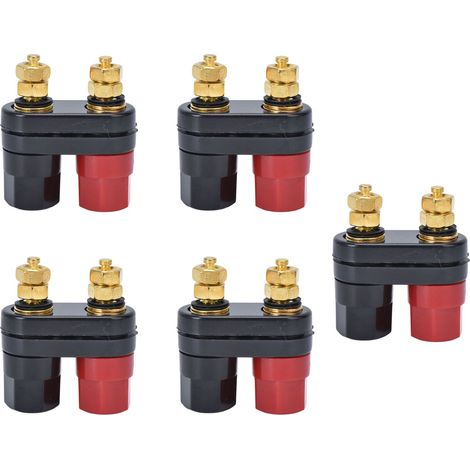 5Pcs Bornes de Couplage Dorées en Cuivre Plaqué Or, Bloc de Jonction à Vis pour Longue Durée de Vie Mécanique (1/5)