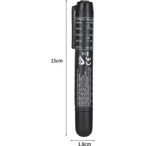 Stylo testeur de liquide de frein, Test de liquides DOT3 DOT4 DOT5.1 ENV6 ENV4 avec 5 indicateurs LED (1/5)