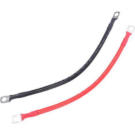 Câbles de batterie 6awg, 2 pièces, câble d'onduleur de 18 pouces avec cosses en cuivre étamé 0.31 pour voiture solaire, camping-car, moto, résistant à la température 200 ℃ (1/5)