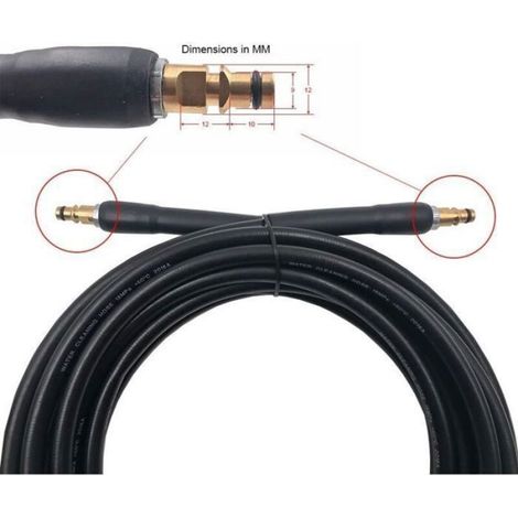 Tuyau de rechange pour nettoyeur haute pression Karcher K2 K3 K4 K5 K6 K7 Tuyau de nettoyage haute pression Connecteur rapide Femeo (1/4)