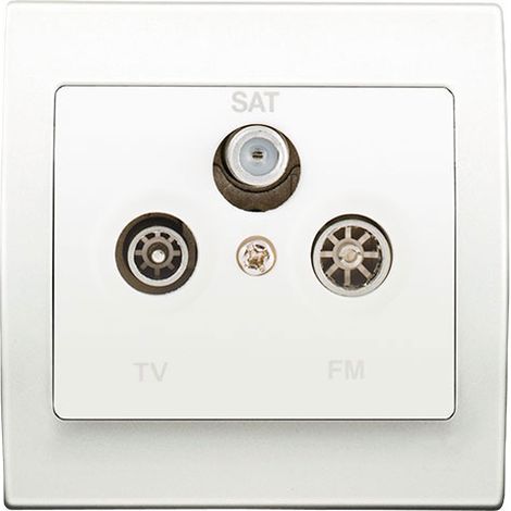 SIEMENS PriseTV/FM/SAT Blanc Delta Iris + Plaque basic Blanc