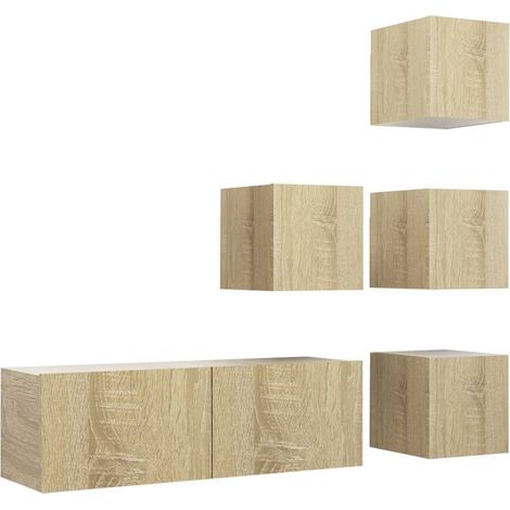 Maison Exclusive - Juego de muebles de salón 5 piezas roble Sonom