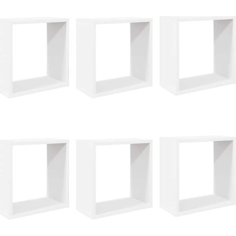 Étagères cube murales 6 pcs Étagères flottantes blanc 30x15x30 cm (1/5)