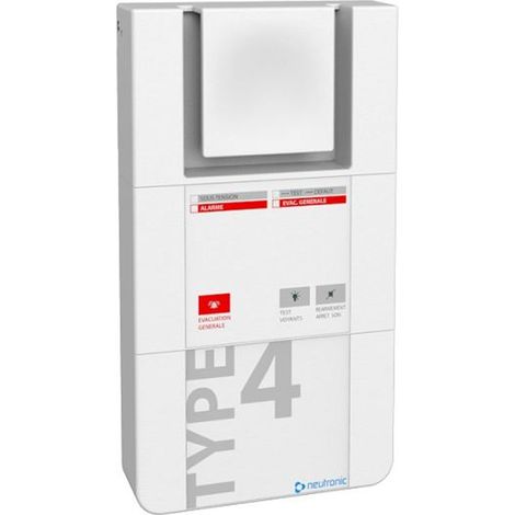 Neutronic – Sirène d'alarme incendie type 4 secteur 1 boucle – Alimentation secteur 230V – Autonomie 48h – Puissance sonore >90 dB