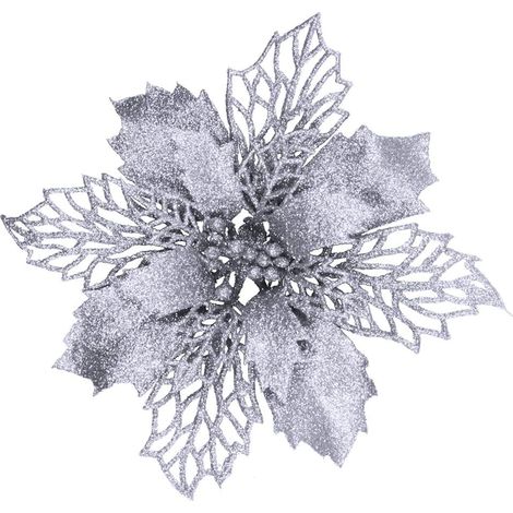 Estrella Navidena Artificial - 24 Unidades - 16 Cm - Polietileno Con Polvo Brillante (1/5)