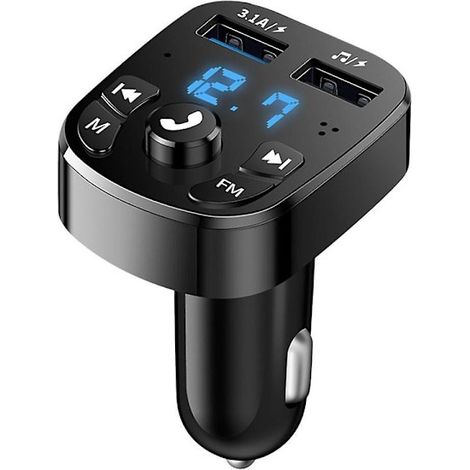 Chargeur de voiture, transmetteur FM, audio Bluetooth, deux ports USB, lecteur MP3 de voiture, radio, kit mains libres, 1 A (1/4)