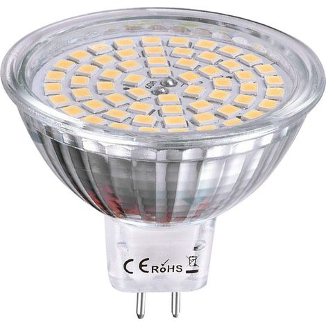 Ampoule LED MR16, 3W,équivalent halogène 30 W, Angle de Faisceau de 120 °, Ampoule LED MR16 AC/DC 12 V, boîtier en Verre Blanc Chaud (1/5)