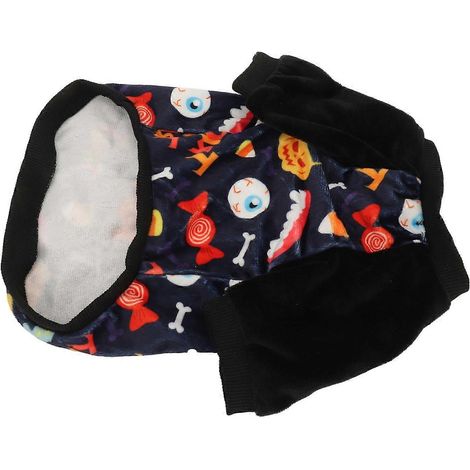 Vêtements d'Halloween pour chien, imprimé citrouille et bonbons, mignons et élégants, vêtements d'hiver pour chiot pour une fête d'Halloween. (1/2)