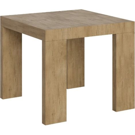 Petite table carrée extensible 90 à 246cm bois clair Ribo (1/5)