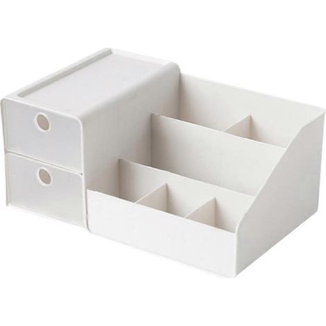 Vitrine cosmétique unisexe pour adultes. grande capacité. avec 2 tiroirs. fixation par tension. finition plastique polie