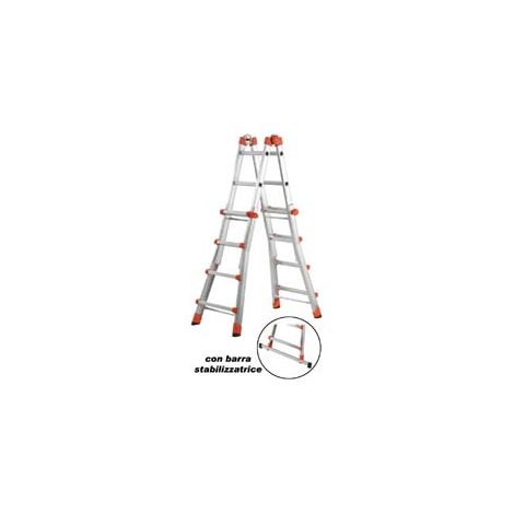 SCALA MULTIFUNZIONE TELESCOPICA PEPPINA EN 131 6+6 g. ap. cm.586h. cm.66x24x167h. Kg.18 AL060    GIERRE