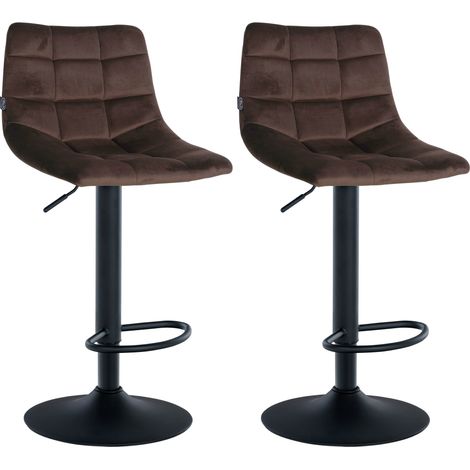 Set di 2 sgabelli da bar Jerry Velvet marrone nero