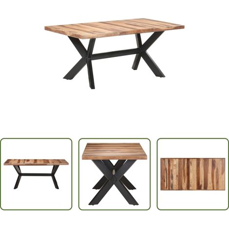 Akazienholz Esstisch - Esstisch 180x90x75 cm Massivholz Honigfarben (1/5)