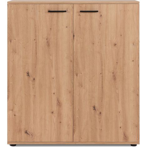 Schuhschrank Satos02A Eiche 2 Türen und 8 Einlegeböden (1/5)