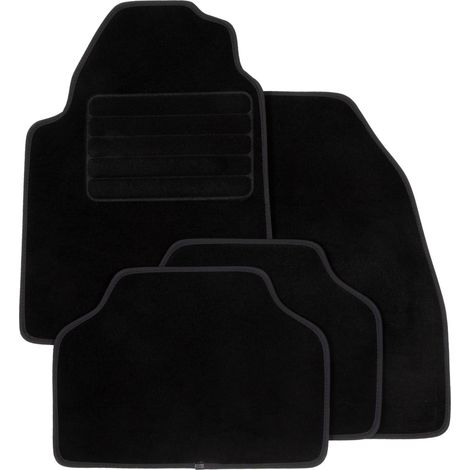 DBS - Tapis de Voiture Prague noir - Universel - Antidérapant - 4 Pièces : Avant + Arrière - Tapis de sol Automobile - Haute Qualité (1/3)