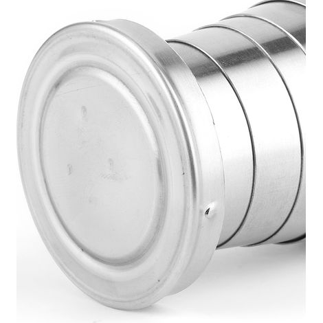 Gobelet pliable en acier inoxydable, portable et rétractable, idéal pour les voyages, le camping et les barbecues en plein air, avec porte-clés. (1/5)
