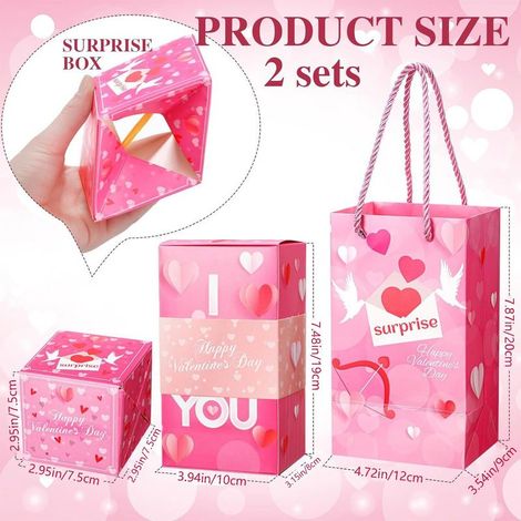 Boîte Surprise Explosive - Boîte Enveloppe Pliable avec Effet Rebond et Confettis - Pour Argent Cartes Bijoux - Idéale Noël Anniversaire Saint-Valentin - 1 Pièce (1/5)