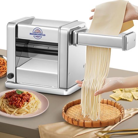 Electric Dough Machine Stainless Steel Dough Rolling Mill with 3 Blades 2mm/4mm/6.5mm for Spaghetti, Fettuccine, Ravioli, 7 Speed Thickness Adjustment for Home (3 Blades) (1/5)