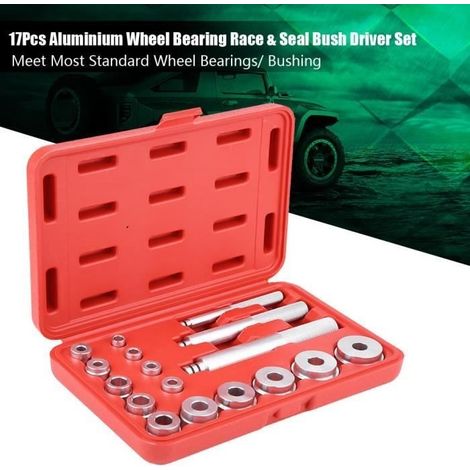 Kit d'outils de roulement de roues - Outil extracteur - Aluminium - Couleur argent - 14 adaptateurs (1/4)