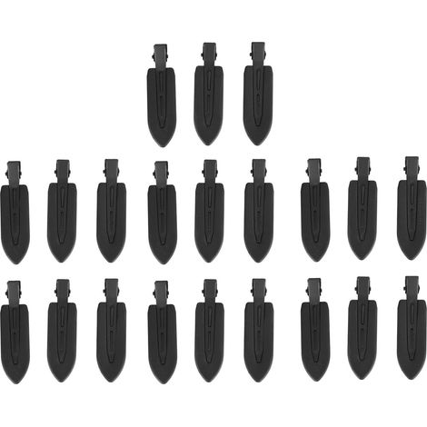 21pcs Pinces à Cheveux Coiffure Maquillage Femme Salon Domicile Noir Feuille Forme Barrettes pour Frange Coiffage (1/5)