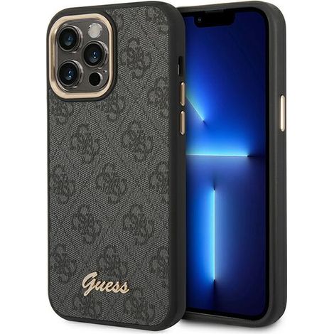 Guess GUHCP14XHG4SHK iPhone 14 Pro Max 6,7 Zoll, schwarz/schwarz, Hartschalenetui, 4G, Vintage-Gold-Logo (1/5)