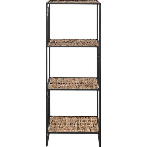Etagère, meuble étagère en bois coloris naturel et métal noir - longueur 35 x profondeur 35 x Hauteur 98 cm (1/4)