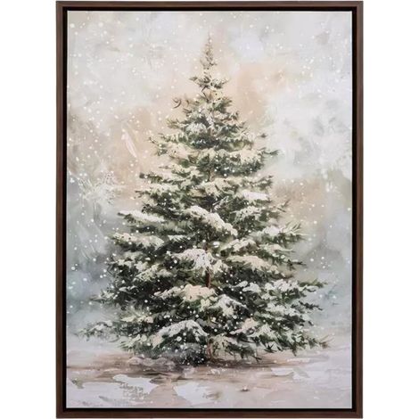 Tableau Luminéux Arbre De Noël - Décoration Murale Festive Avec LED - Peinture Décorative Pour Intérieur - 40 cm - 1 Pièce (1/5)