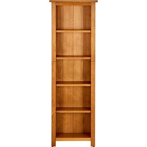 Maison Exclusive - Bücherregal 5 Fächer 45x22x140 cm Massivholz E (1/5)