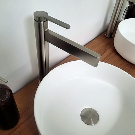 Bonde Clic clac pour vasque argent brossé, Click'O (1/4)