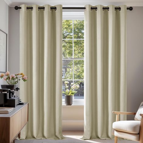 2 Pièces Rideau, 140x240 cm, Occultant 65-80%, Thermique, Polyester 230g/m², Chambre Salon