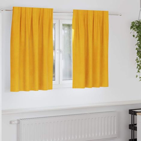 Verdunkelungsvorhänge 2 pcs Senfgelb 140 x 140 cm Samt