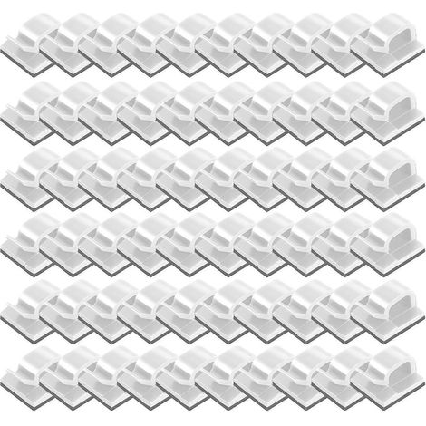 60 Pièces Mini Attaches Câbles Extérieur avec Adhésif, Fixation Lumière Décoration (1/4)