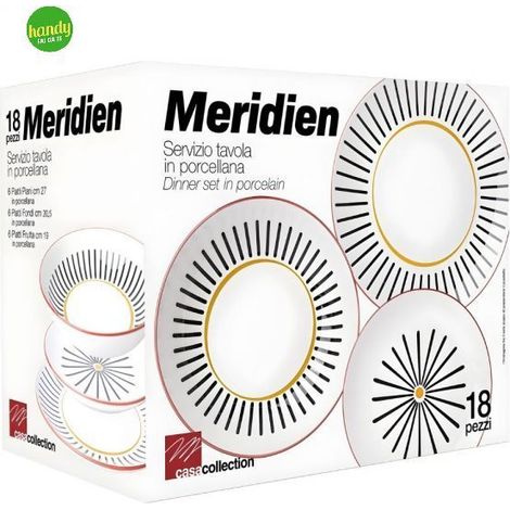 Set Piatti Meridien Casa Collection Porcellana 18 pezzi