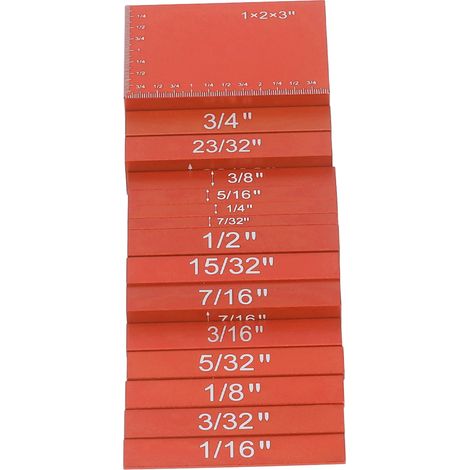 Ensemble 15 cales de hauteur en alliage d'aluminium, échelle précise, couleurs vives, blocs de mesure pour travail du bois, orange (1/5)