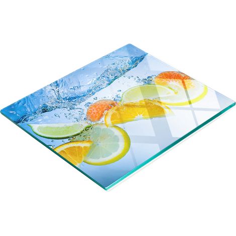 Vassoio decorativo in vetro per servire snack, colore Acqua agli agrumi, 60x52 cm (1/5)
