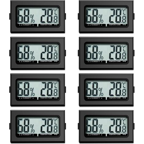 Thermomètre numérique intérieur Hygromètre Mini Hygromètre Thermomètre intérieur pour reptiles Hygromètre numérique, pour bureau, cuisine, Thermomètre LCD Incubateur, Thermomètre pour serre (8) (1/5)