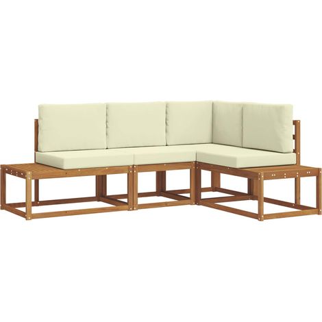 Maison Exclusive - Outdoor-Sofagarnitur mit Kissen 4 Stück Natur