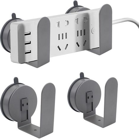 4 pièces Support de multiprise avec Ventouse sans perçage Plateau de Gestion des câbles sous Le Bureau Support pour routeur (1/5)