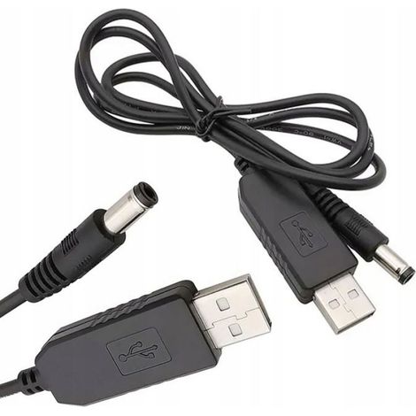 Convertisseur USB DC - 5 V vers 9 V - Prise DC 5,5 x 2,1 mm - Câble d'alimentation universel - 100 cm (1/3)